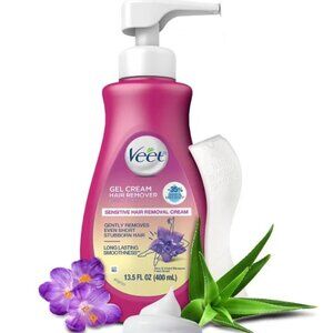 VEET Hair Removal Cream – Sensitive Skin, Painless, 13.5oz Pump with Tool 2 pk